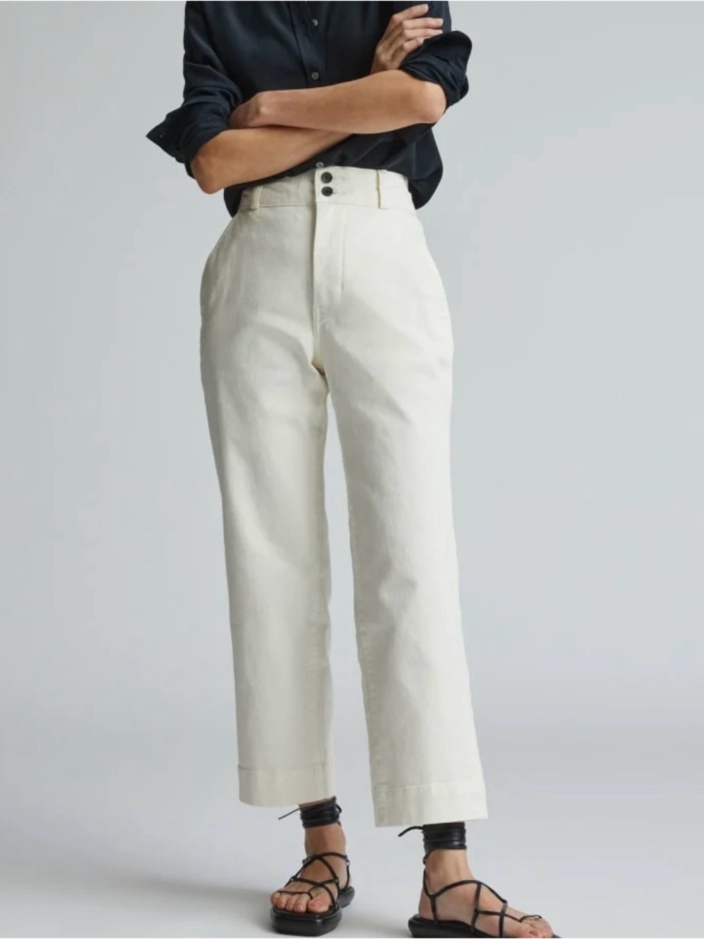 Everlane The Organic Straight Leg Cream Jeans